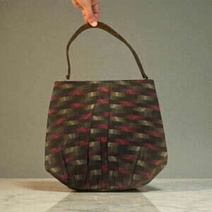 Vintage 1950s Leon of California Handbag Mid-Century Satin Stripe Colorful Purse